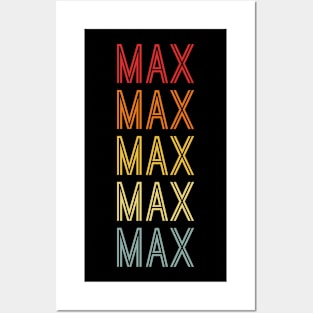 Max Name Vintage Retro Pattern Posters and Art